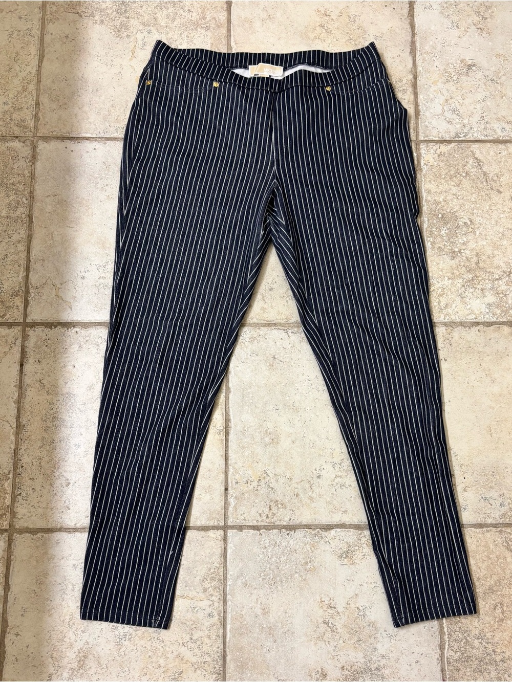 Michael Kors - Navy Pinstripe Slim Pants